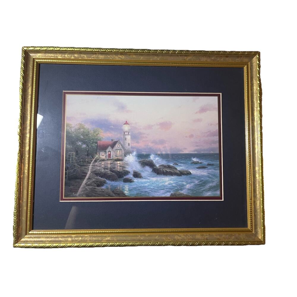 Thomas Kinkade “ Beacon Of Hope” Print Framed 13 1/2 X 16 1/2 Inches